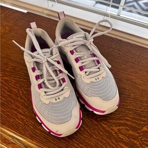 Under Armour Women's Beige and Purple Athletic Shoes
